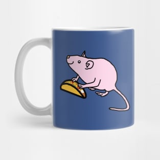 Pink Animals with Food Cute Rat got Taco Mug